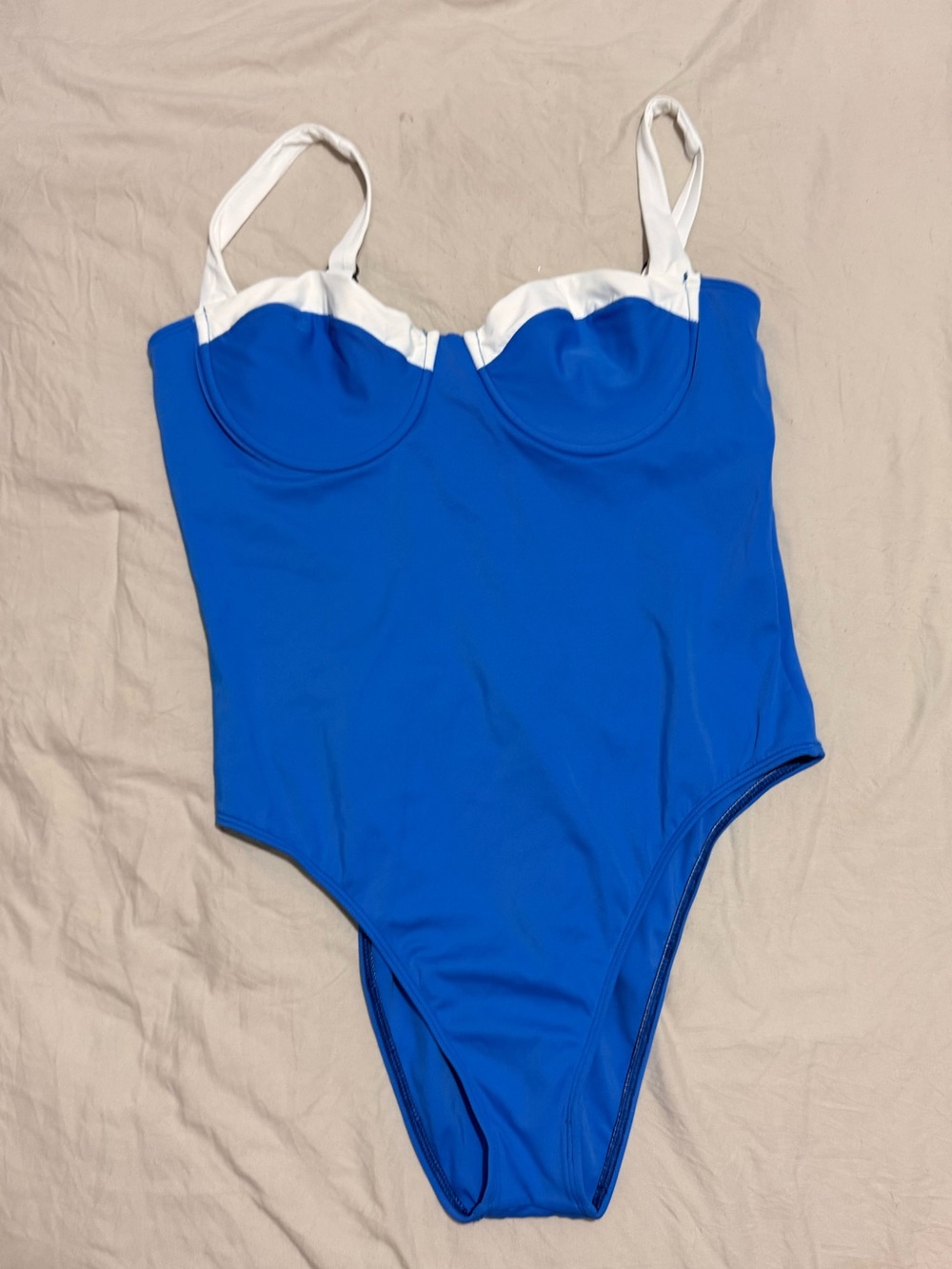 Vici Royal Blue and White Underwire One-Piece Swimsuit